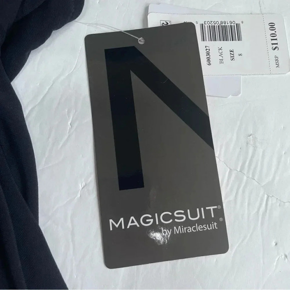 Magicsuit Miraclesuit Tankini TOP Size 8 Slimming Solid Black NWT adjustable - Picture 6 of 11